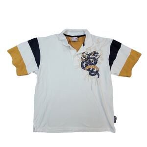 Vintage Y2K Pepe Jeans embroidered snake logo polo shirt men's sz XL